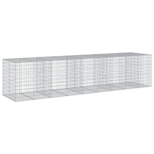 Kosz Gabionowy z Pokrywą Siatka Ogrodzenie Ścianka Stal 450x100x100 cm 664886