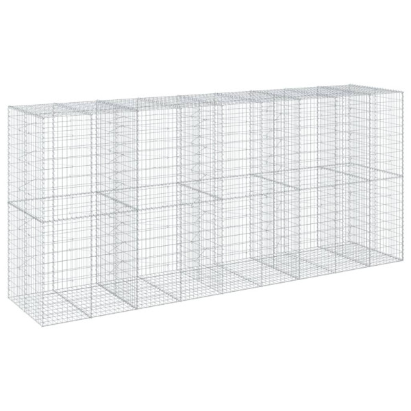 Kosz Gabionowy z Pokrywą Siatka Ogrodzenie Ścianka Stal 450x100x200 cm 663399