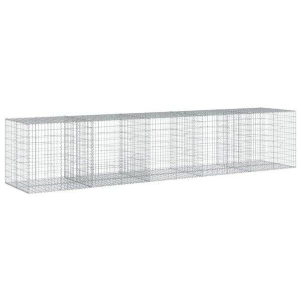 Kosz Gabionowy z Pokrywą Siatka Ogrodzenie Ścianka Stal 500x100x100 cm 663485