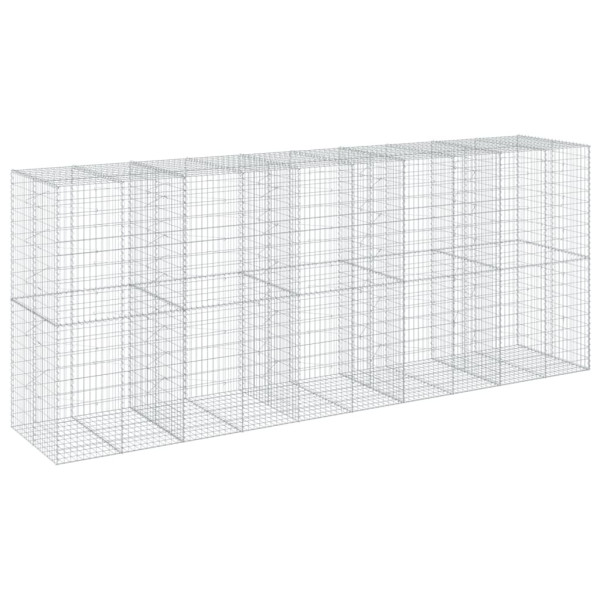 Kosz Gabionowy z Pokrywą Siatka Ogrodzenie Ścianka Stal 500x100x200 cm 663567