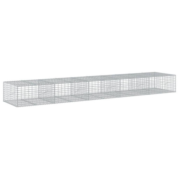 Kosz Gabionowy z Pokrywą Siatka Ogrodzenie Ścianka Stal 500x100x50 cm 663763