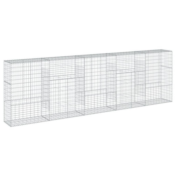 Kosz Gabionowy z Pokrywą Siatka Ogrodzenie Ścianka Stal 500x50x150 cm 663987