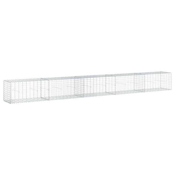 Kosz Gabionowy z Pokrywą Siatka Ogrodzenie Ścianka Stal 500x50x50 cm 663646