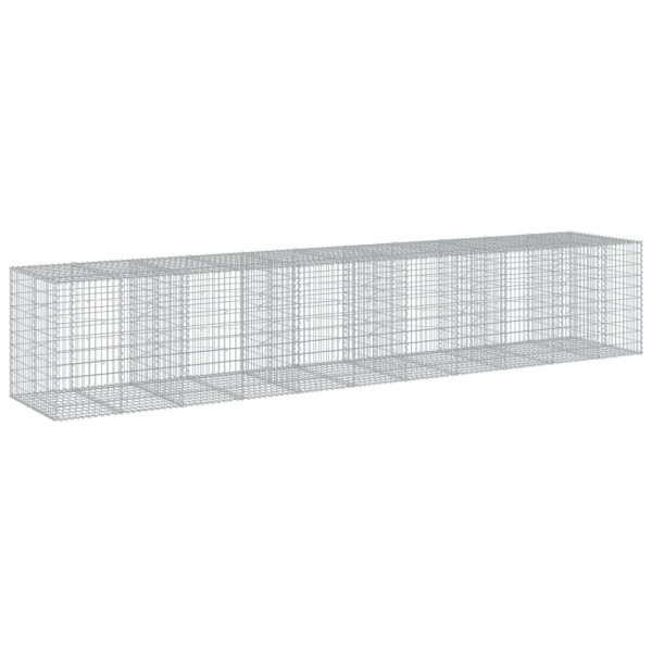 Kosz Gabionowy z Pokrywą Siatka Ogrodzenie Ścianka Stal 550x100x100 cm 664959