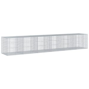 Kosz Gabionowy z Pokrywą Siatka Ogrodzenie Ścianka Stal 600x100x100 cm 663380 Kosz Gabionowy z Pokrywą Siatka Ogrodzenie Ścianka Stal 600x100x100 cm 663380