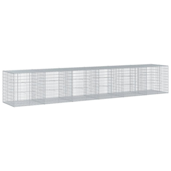 Kosz Gabionowy z Pokrywą Siatka Ogrodzenie Ścianka Stal 600x100x100 cm 663380