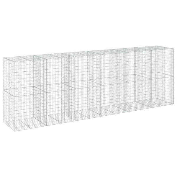 Kosz Gabionowy z Pokrywą Siatka Ogrodzenie Ścianka Stal 600x100x200 cm 663370