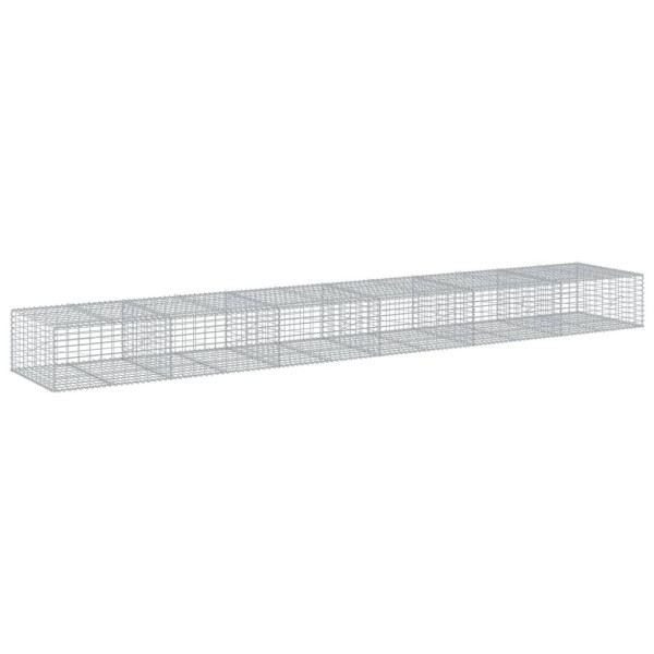 Kosz Gabionowy z Pokrywą Siatka Ogrodzenie Ścianka Stal 600x100x50 cm 663394
