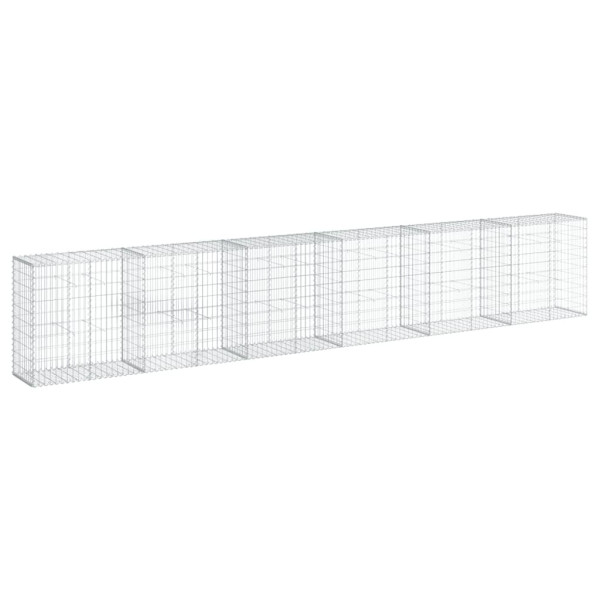 Kosz Gabionowy z Pokrywą Siatka Ogrodzenie Ścianka Stal 600x50x100 cm 663822