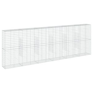 Kosz Gabionowy z Pokrywą Siatka Ogrodzenie Ścianka Stal 600x50x200 cm 664942 Kosz Gabionowy z Pokrywą Siatka Ogrodzenie Ścianka Stal 600x50x200 cm 664942