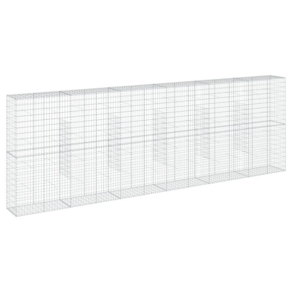 Kosz Gabionowy z Pokrywą Siatka Ogrodzenie Ścianka Stal 600x50x200 cm 664942