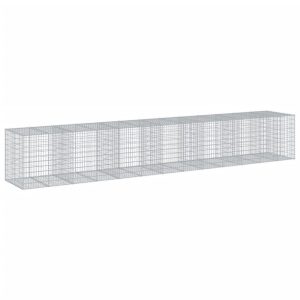 Kosz Gabionowy z Pokrywą Siatka Ogrodzenie Ścianka Stal 650x100x100 cm 663659 Kosz Gabionowy z Pokrywą Siatka Ogrodzenie Ścianka Stal 650x100x100 cm 663659