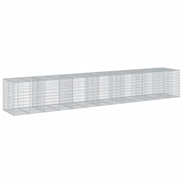 Kosz Gabionowy z Pokrywą Siatka Ogrodzenie Ścianka Stal 650x100x100 cm 663659