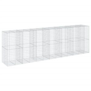 Kosz Gabionowy z Pokrywą Siatka Ogrodzenie Ścianka Stal 650x100x200 cm 663676 Kosz Gabionowy z Pokrywą Siatka Ogrodzenie Ścianka Stal 650x100x200 cm 663676