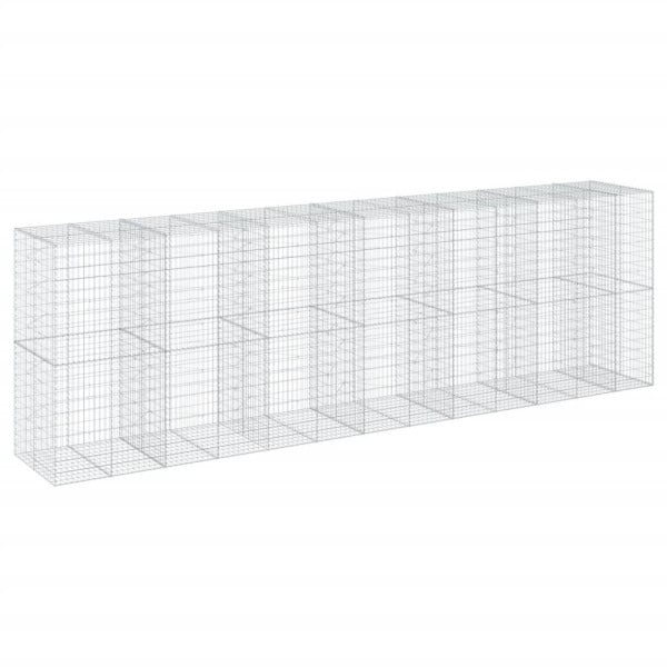 Kosz Gabionowy z Pokrywą Siatka Ogrodzenie Ścianka Stal 650x100x200 cm 663676