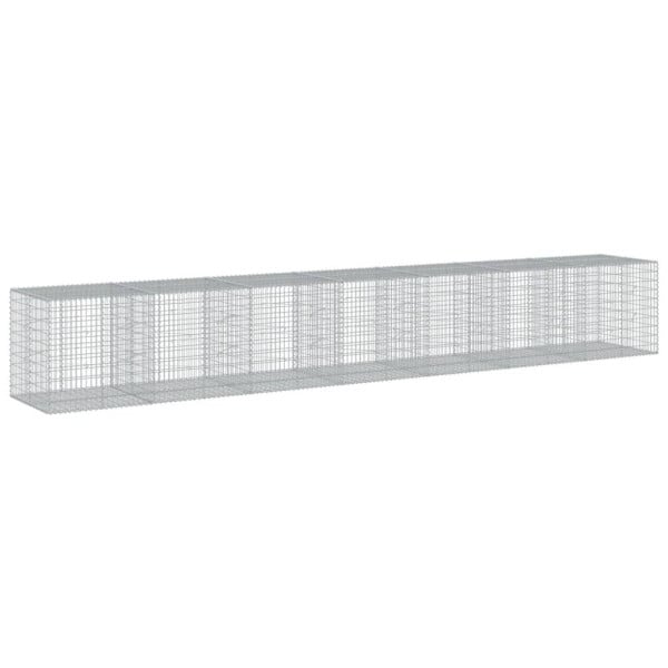 Kosz Gabionowy z Pokrywą Siatka Ogrodzenie Ścianka Stal 700x100x100 cm 665018
