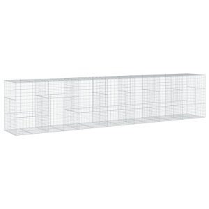 Kosz Gabionowy z Pokrywą Siatka Ogrodzenie Ścianka Stal 700x100x150 cm 664967 Kosz Gabionowy z Pokrywą Siatka Ogrodzenie Ścianka Stal 700x100x150 cm 664967