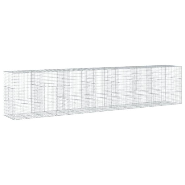 Kosz Gabionowy z Pokrywą Siatka Ogrodzenie Ścianka Stal 700x100x150 cm 664967