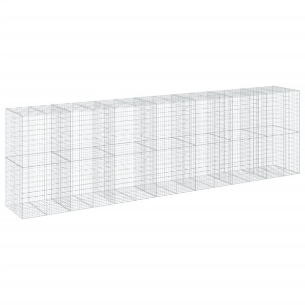 Kosz Gabionowy z Pokrywą Siatka Ogrodzenie Ścianka Stal 700x100x200 cm 664901