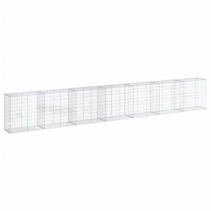 Kosz Gabionowy z Pokrywą Siatka Ogrodzenie Ścianka Stal 700x50x100 cm 664039 Kosz Gabionowy z Pokrywą Siatka Ogrodzenie Ścianka Stal 700x50x100 cm 664039