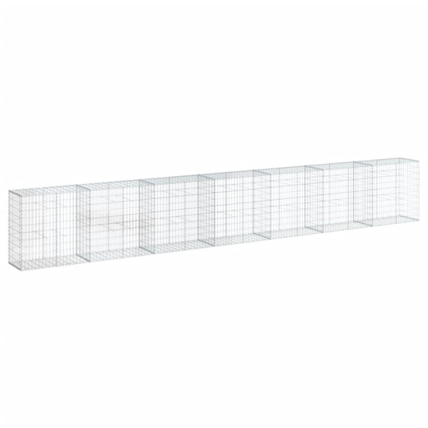 Kosz Gabionowy z Pokrywą Siatka Ogrodzenie Ścianka Stal 700x50x100 cm 664039