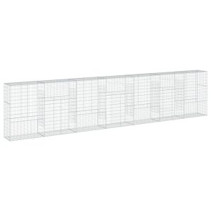 Kosz Gabionowy z Pokrywą Siatka Ogrodzenie Ścianka Stal 700x50x150 cm 663939 Kosz Gabionowy z Pokrywą Siatka Ogrodzenie Ścianka Stal 700x50x150 cm 663939