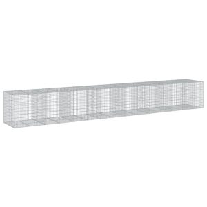 Kosz Gabionowy z Pokrywą Siatka Ogrodzenie Ścianka Stal 750x100x100 cm 663886 Kosz Gabionowy z Pokrywą Siatka Ogrodzenie Ścianka Stal 750x100x100 cm 663886