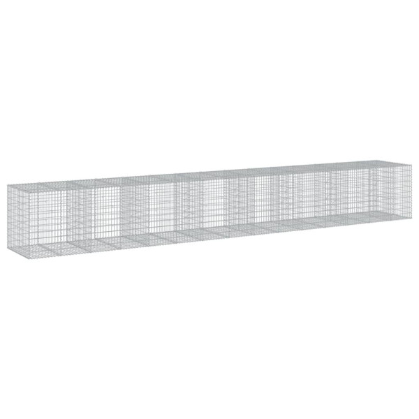Kosz Gabionowy z Pokrywą Siatka Ogrodzenie Ścianka Stal 750x100x100 cm 663886