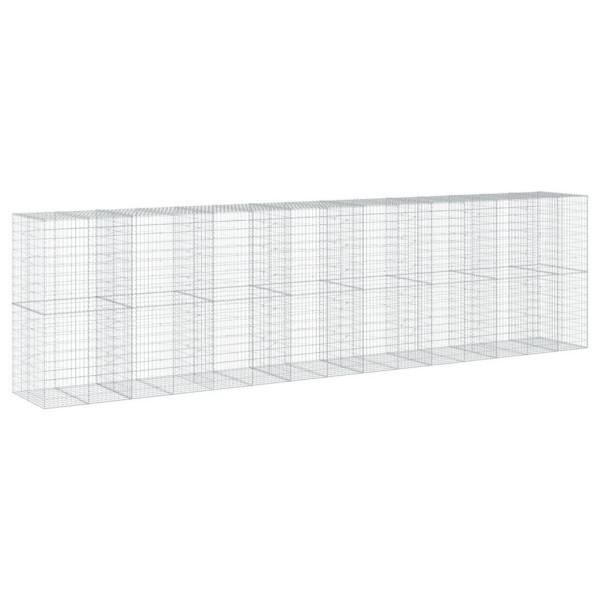Kosz Gabionowy z Pokrywą Siatka Ogrodzenie Ścianka Stal 750x100x200 cm 663375
