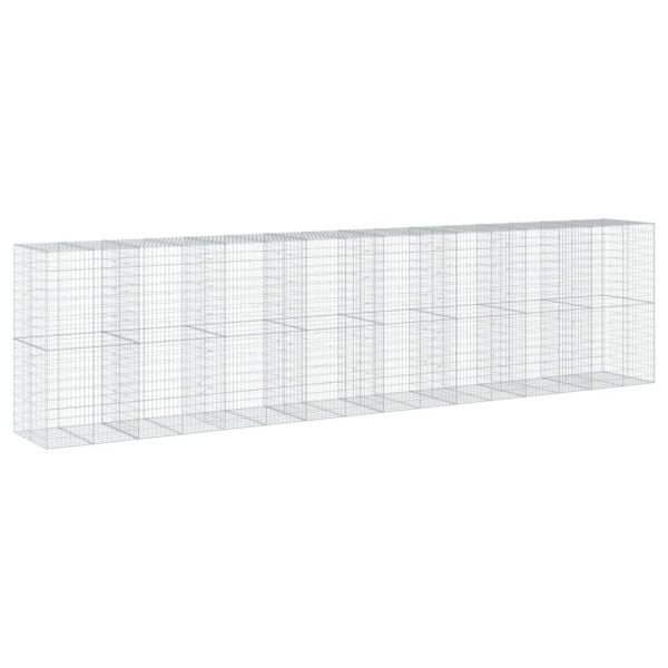 Kosz Gabionowy z Pokrywą Siatka Ogrodzenie Ścianka Stal 800x100x200 cm 665035