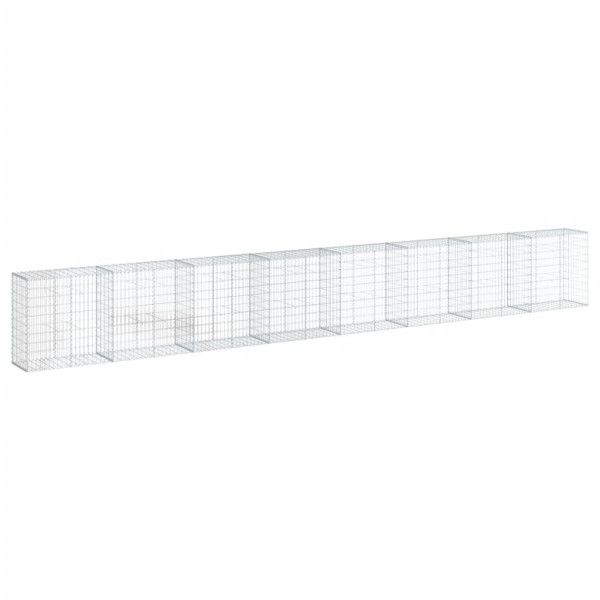 Kosz Gabionowy z Pokrywą Siatka Ogrodzenie Ścianka Stal 800x50x100 cm 664069