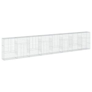 Kosz Gabionowy z Pokrywą Siatka Ogrodzenie Ścianka Stal 800x50x150 cm 665206 Kosz Gabionowy z Pokrywą Siatka Ogrodzenie Ścianka Stal 800x50x150 cm 665206