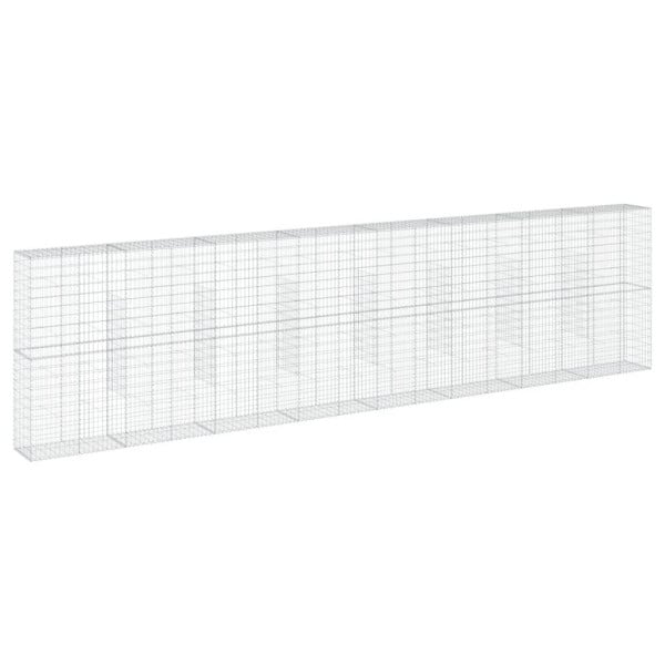 Kosz Gabionowy z Pokrywą Siatka Ogrodzenie Ścianka Stal 800x50x200 cm 663912