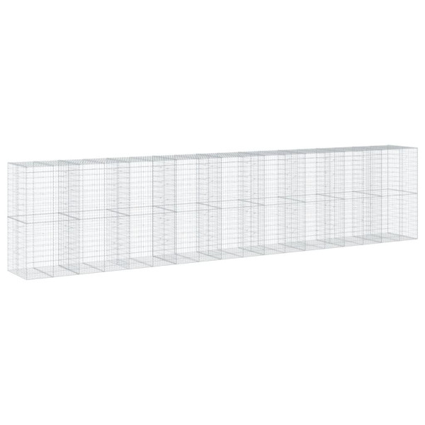 Kosz Gabionowy z Pokrywą Siatka Ogrodzenie Ścianka Stal 900x100x200 cm 664999