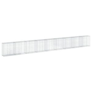 Kosz Gabionowy z Pokrywą Siatka Ogrodzenie Ścianka Stal 900x50x100 cm 663526 Kosz Gabionowy z Pokrywą Siatka Ogrodzenie Ścianka Stal 900x50x100 cm 663526