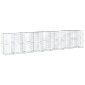 Kosz Gabionowy z Pokrywą Siatka Ogrodzenie Ścianka Stal 950x100x200 cm 665008 Kosz Gabionowy z Pokrywą Siatka Ogrodzenie Ścianka Stal 950x100x200 cm 665008