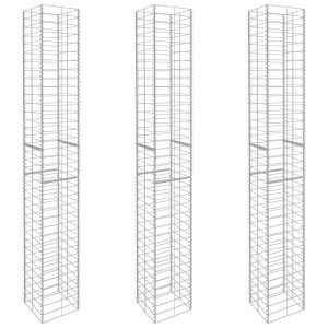 Kosz Gabionowy Zestaw 3 Szt. Ogrodzenie Ściana Gabionowa Stal 25x25x197 cm 880507 Kosz Gabionowy Zestaw 3 Szt. Ogrodzenie Ściana Gabionowa Stal 25x25x197 cm 880507