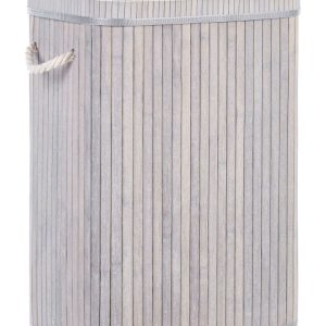 Kosz na pranie przechowywanie bambusowy szary 76291