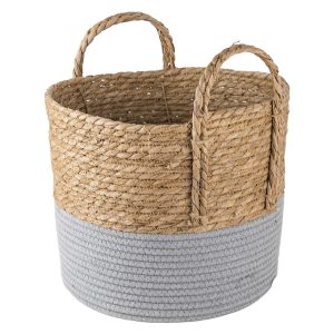 Kosz naturalny pleciony z uszami L 30 cm 49810