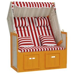 Kosz plażowy Czerwony Technorattan vidaXL 565284 Kosz plażowy Czerwony Technorattan vidaXL 565284
