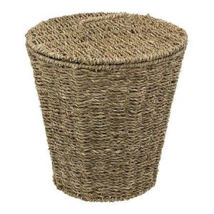 KOSZ PLECIONY Z TRZCINY 9L z pokrywką w stylu boho 458913 KOSZ PLECIONY Z TRZCINY 9L z pokrywką w stylu boho 458913