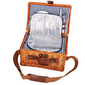 Kosz termiczny piknikowy dla 2 osób, z wyposażeniem 37x27x20 cm wiklinowy 635845 Kosz termiczny piknikowy dla 2 osób, z wyposażeniem 37x27x20 cm wiklinowy 635845
