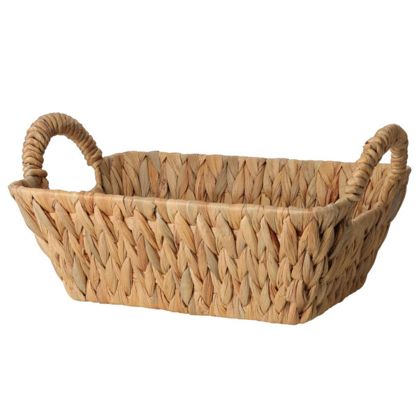 Kosz z uchwytami prostokątny 30x20 cm pleciony brązowy 991079