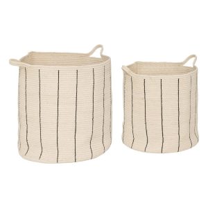 Kosze do przechowywania Cosy, bawełniane, w paski, 2 sztuki 153269