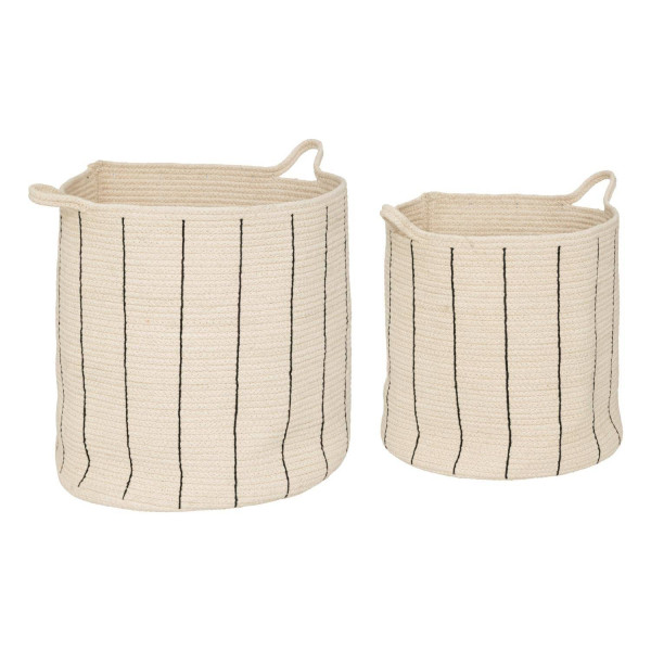 Kosze do przechowywania Cosy, bawełniane, w paski, 2 sztuki 153269