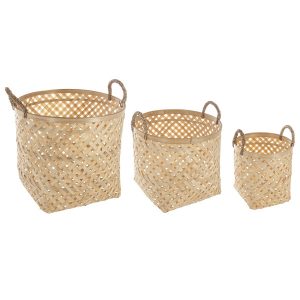 Kosze do przechowywania NATURAL, plecionka, 3 sztuki 153283