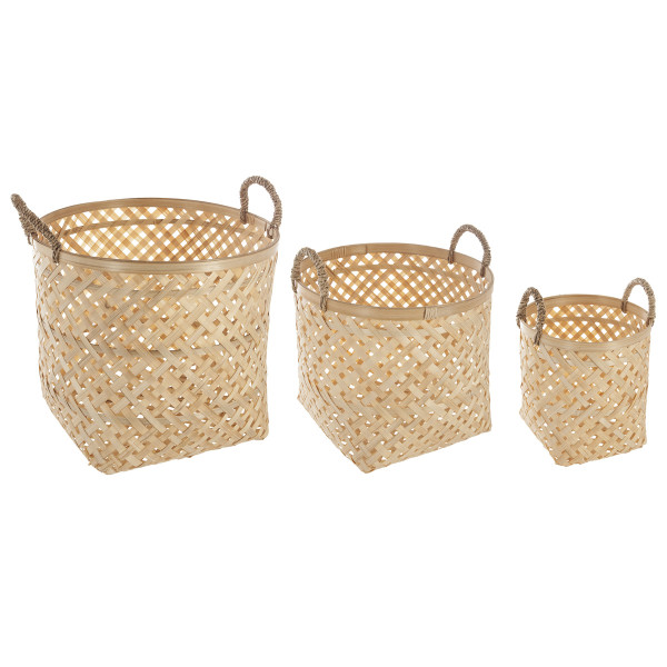 Kosze do przechowywania NATURAL, plecionka, 3 sztuki 153283
