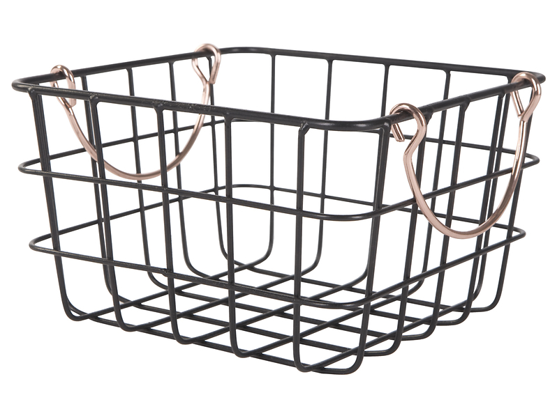 Koszyk metalowy Siro 23x23 cm czarny 15946
