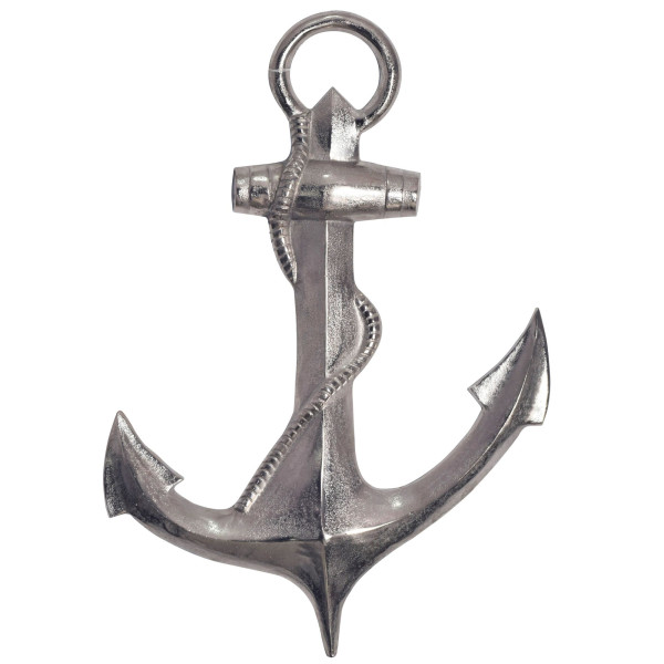 Kotwica 70 cm Srebrna Aluminiowa Dekoracja Maritim Metalowa Nowoczesna 678416