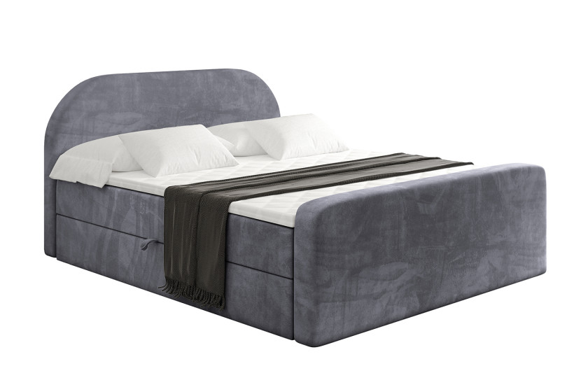 Łóżko kontynentalne z pojemnikiem i materacem H4 - NOX-Z - 180x200 cm 524602